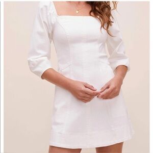 New ASTR the label Rabia puff sleeve mini dress white Elegant White Dress XS